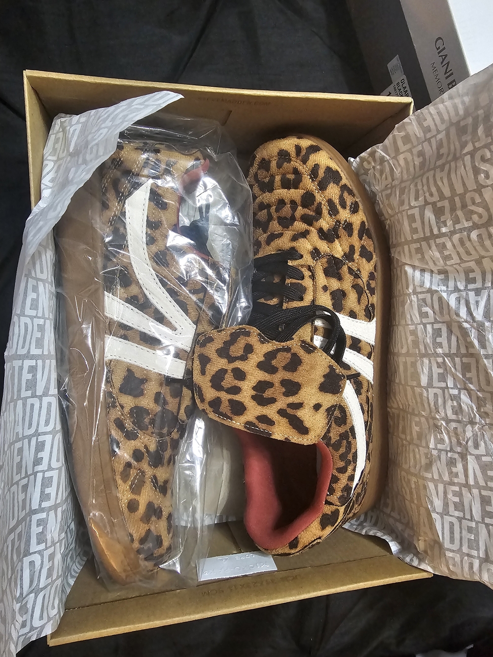 Steve Madden Leopard Print Sneakers with White Stripes